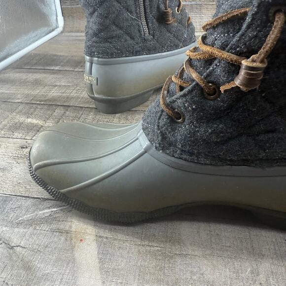 Sperry Womens Waterproof Emboss Wool Duck Boots Rain Snow Size 9M - Picture 8 of 16